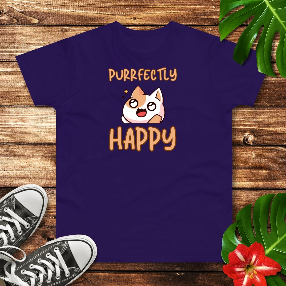 Purrfectly Happy Katze T-Shirt
