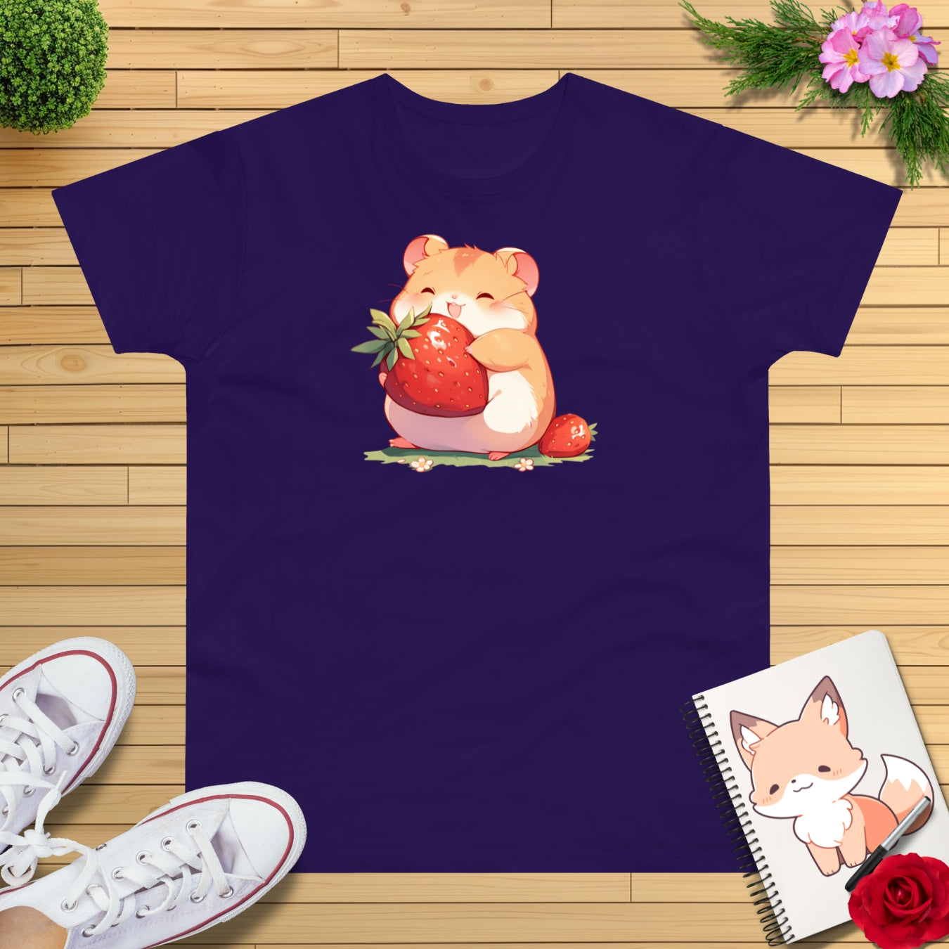 Happy Erdbeeren Hamster T-Shirt