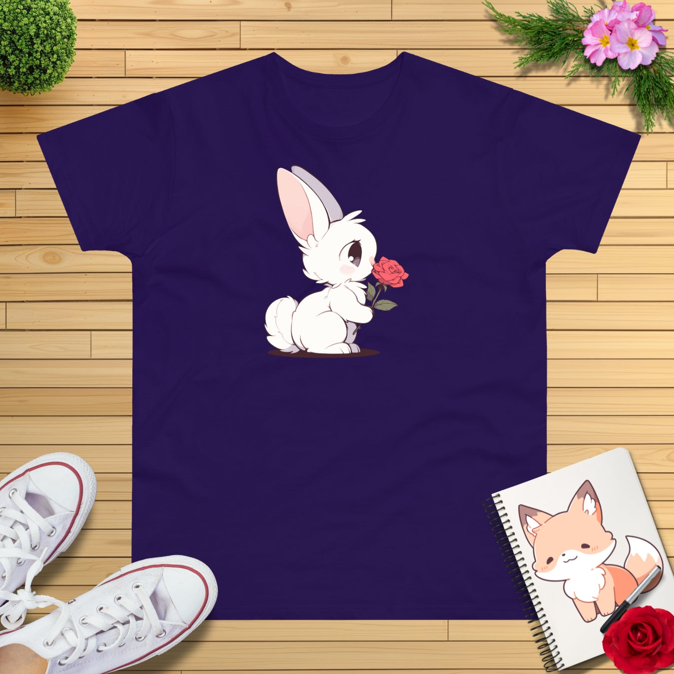 Häschen mit Rose T-Shirt