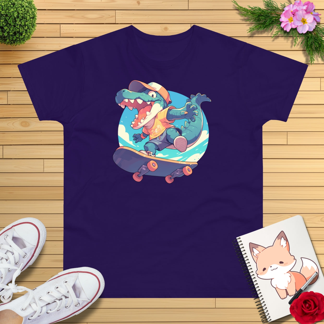 Skateboard Krokodil jump T-Shirt