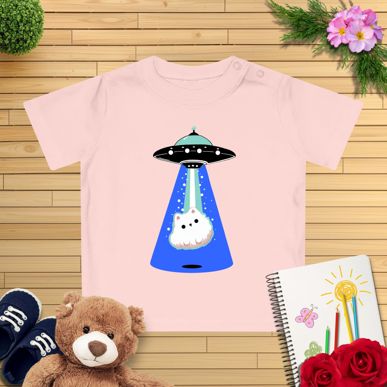 Ufo Blue Beam Hund Baby T-Shirt
