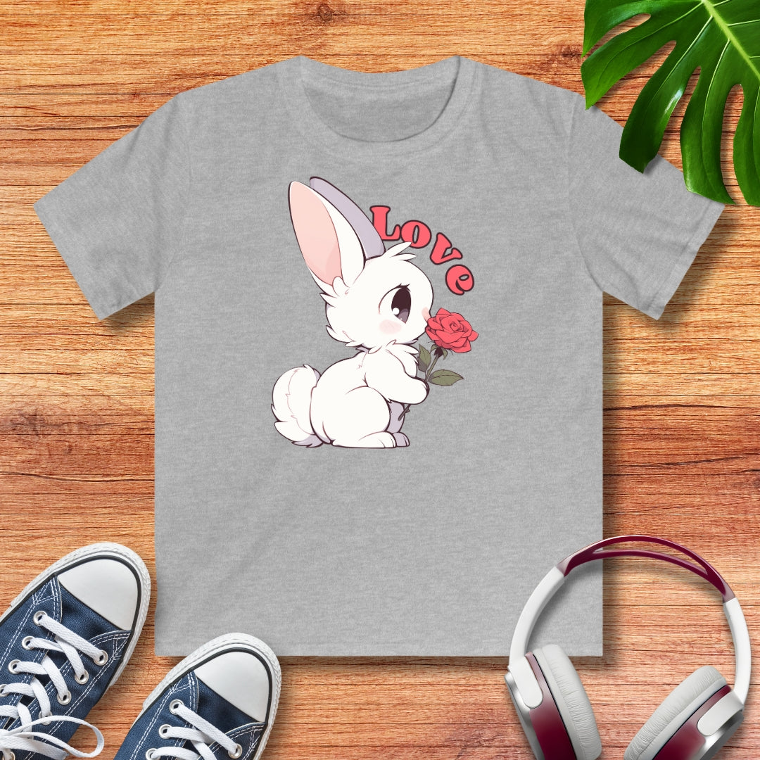 Häschen mit Rose Kinder T-Shirt