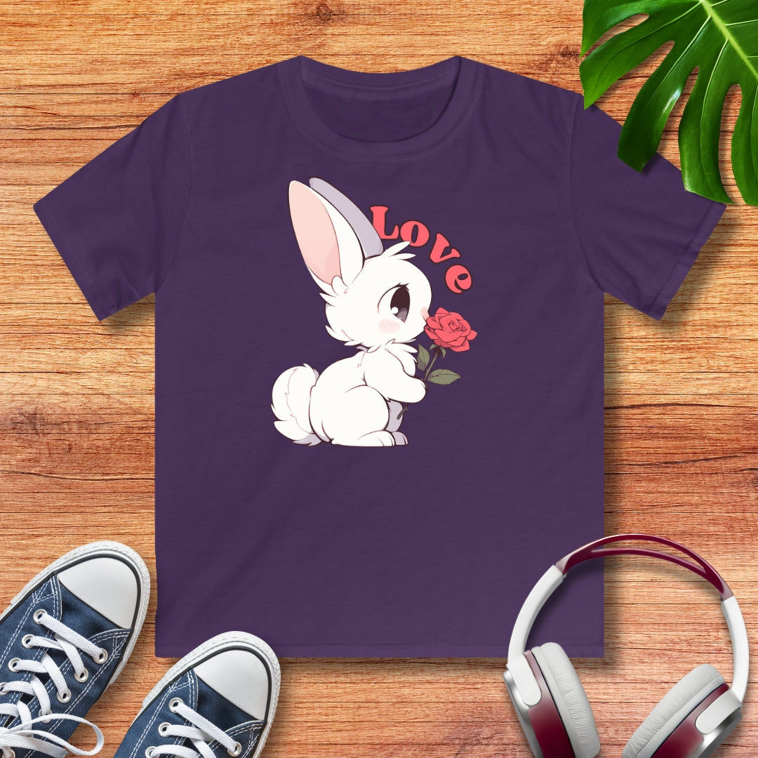 Häschen mit Rose Kinder T-Shirt