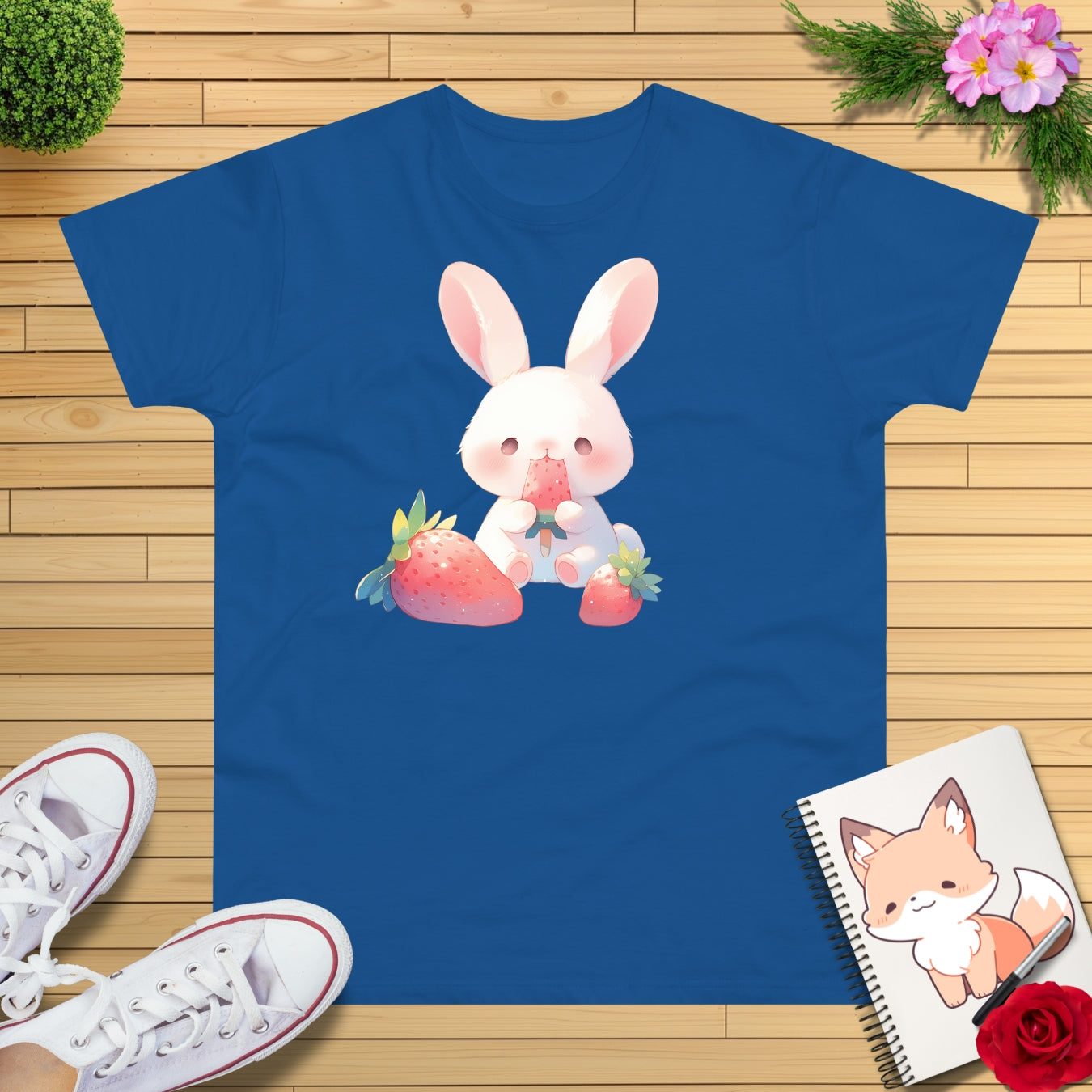 Erdbeereis Hase T-Shirt