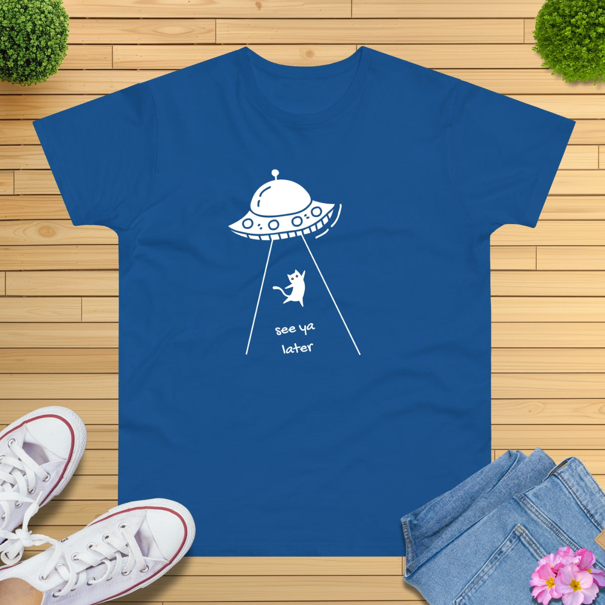 Kawaii Ufo Katze T-Shirt