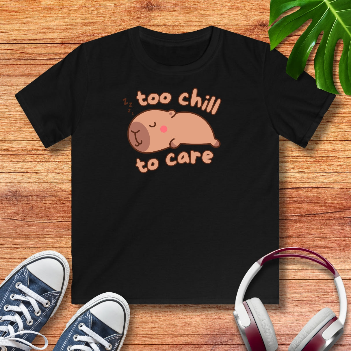 Kawaii schlafendes Capybara Kinder T-Shirt