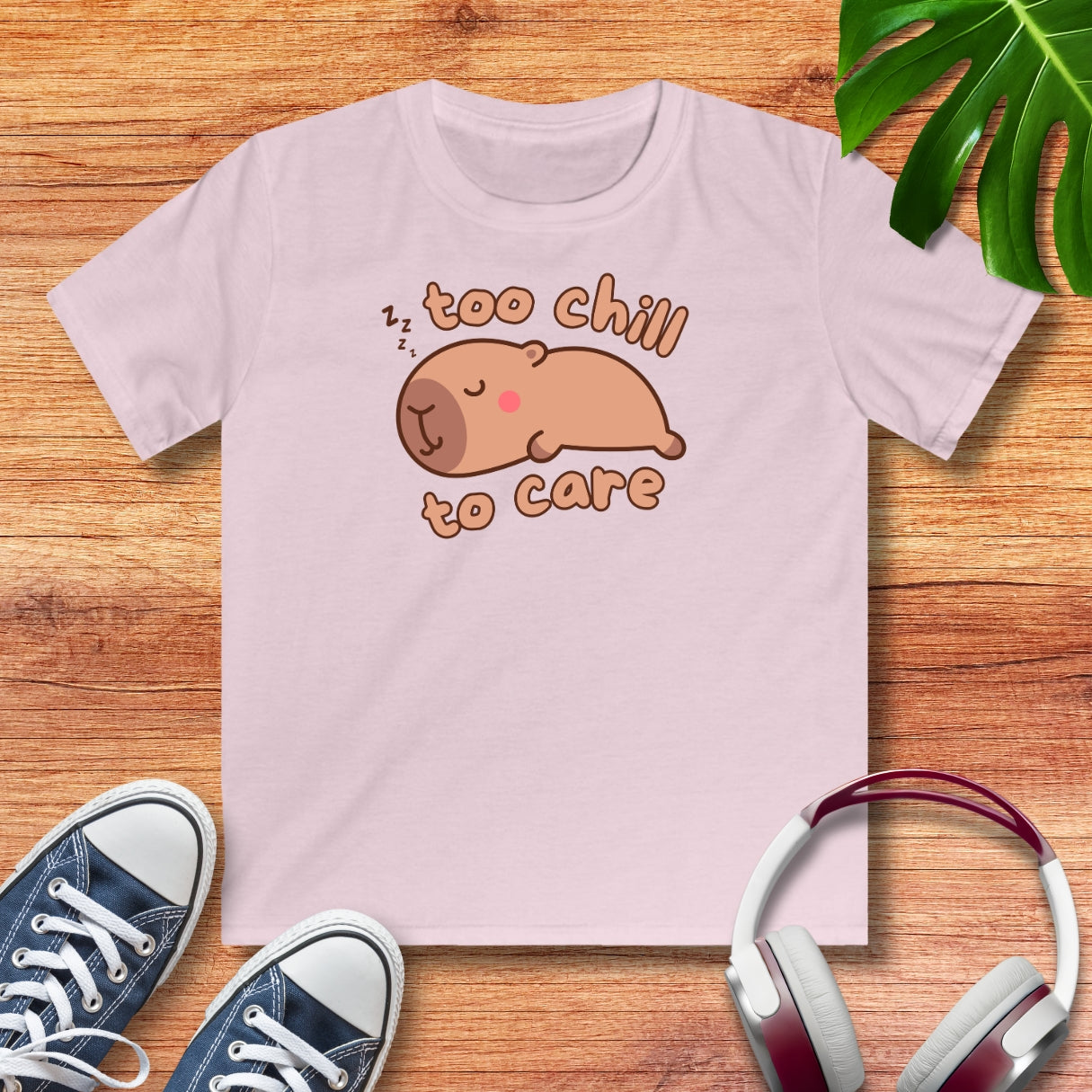 Kawaii schlafendes Capybara Kinder T-Shirt