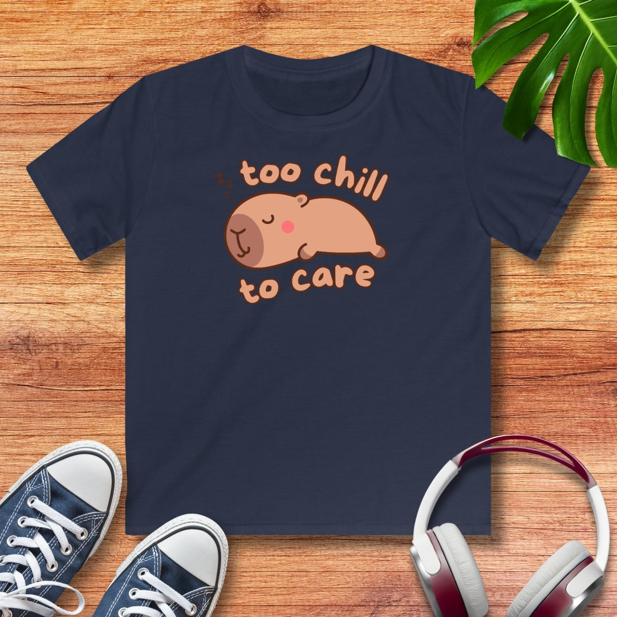 Kawaii schlafendes Capybara Kinder T-Shirt