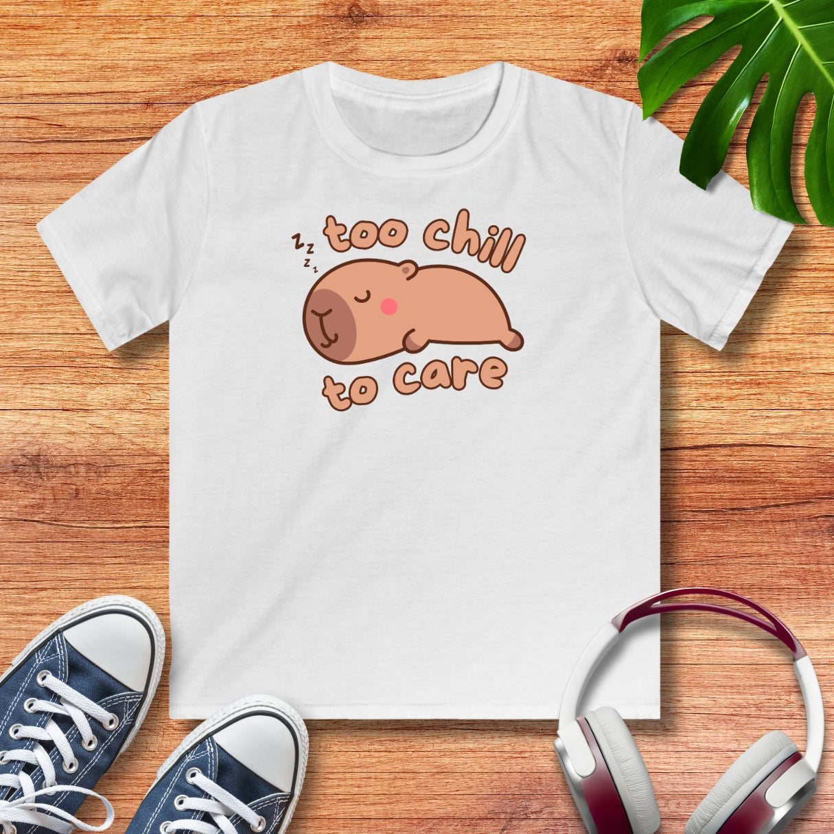 Kawaii schlafendes Capybara Kinder T-Shirt