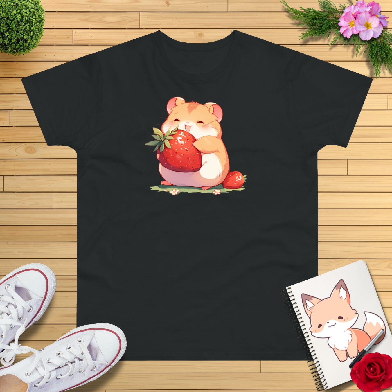 Happy Erdbeeren Hamster T-Shirt