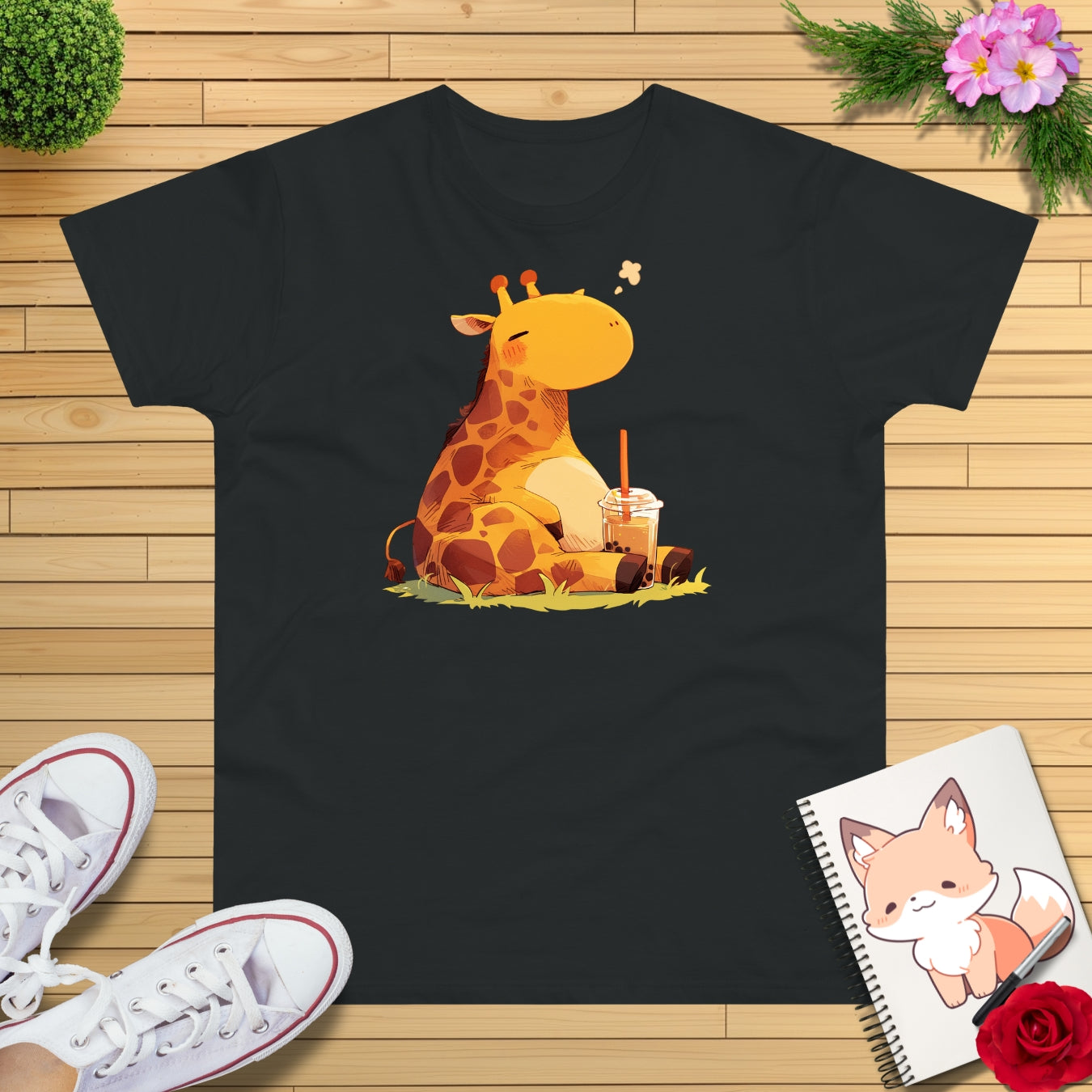 Pummelige Bubbletea Giraffe T-Shirt