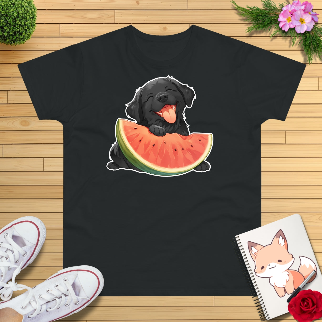 Labrador mit Wassermelone T-Shirt