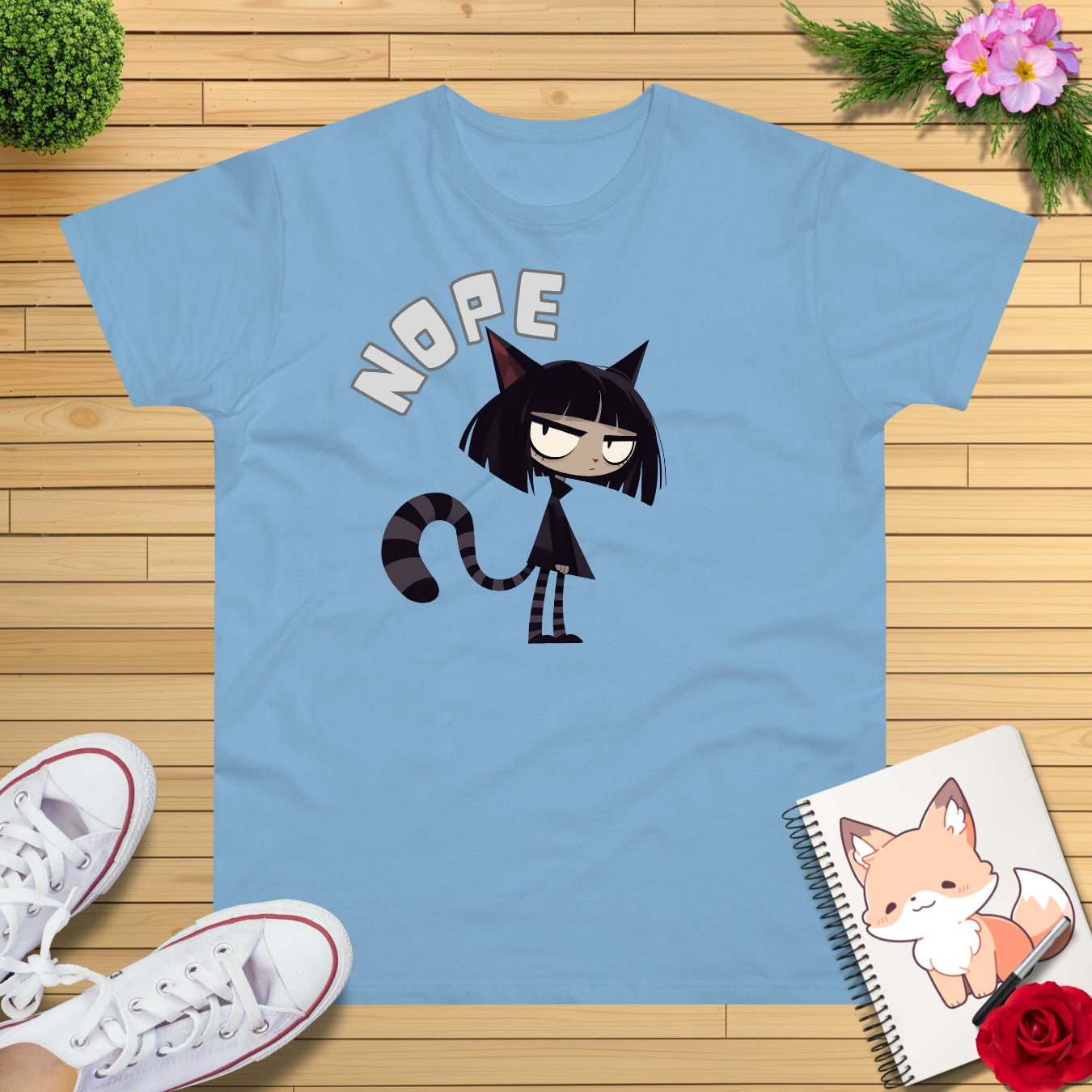 Manga Cat-Teen Nope T-Shirt