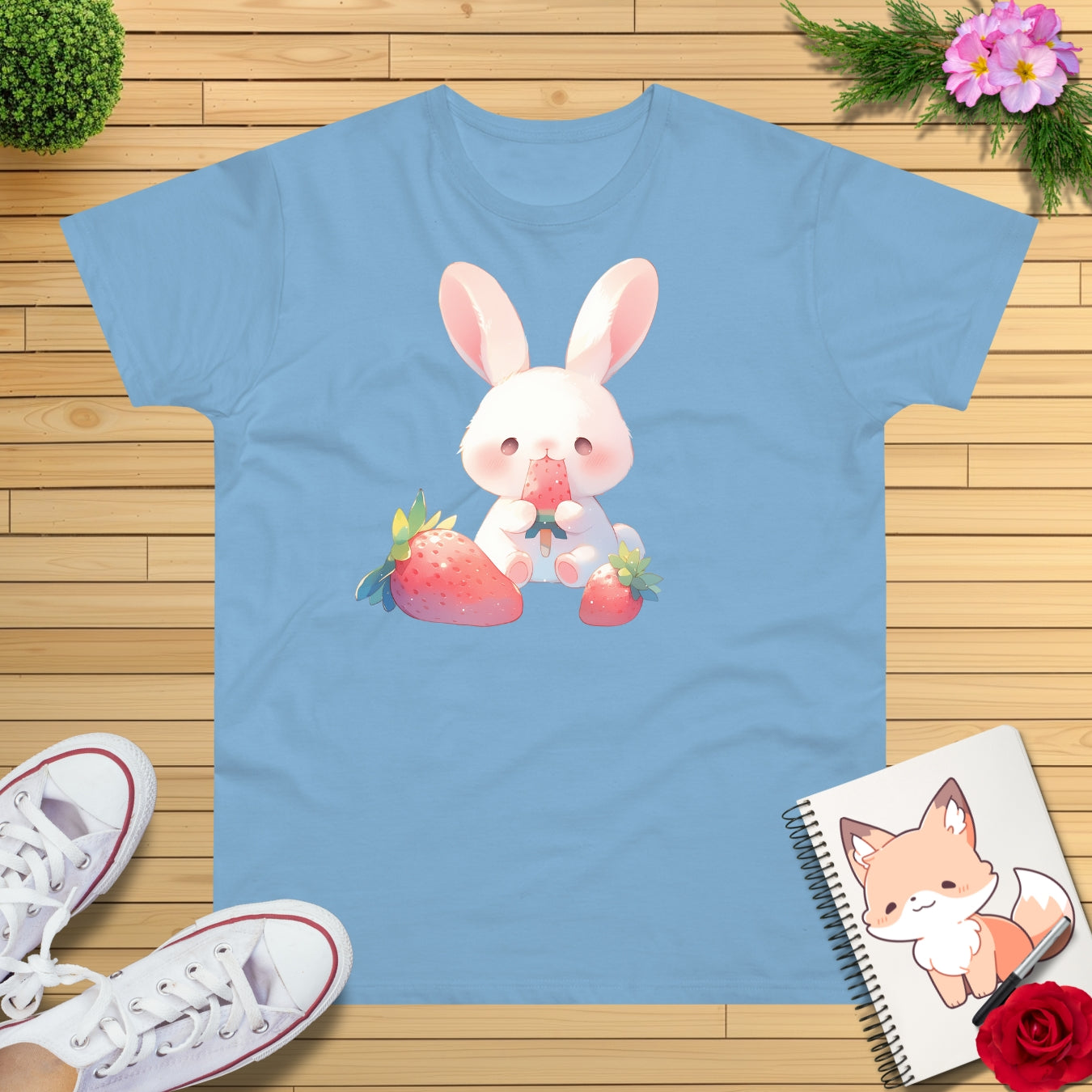 Erdbeereis Hase T-Shirt
