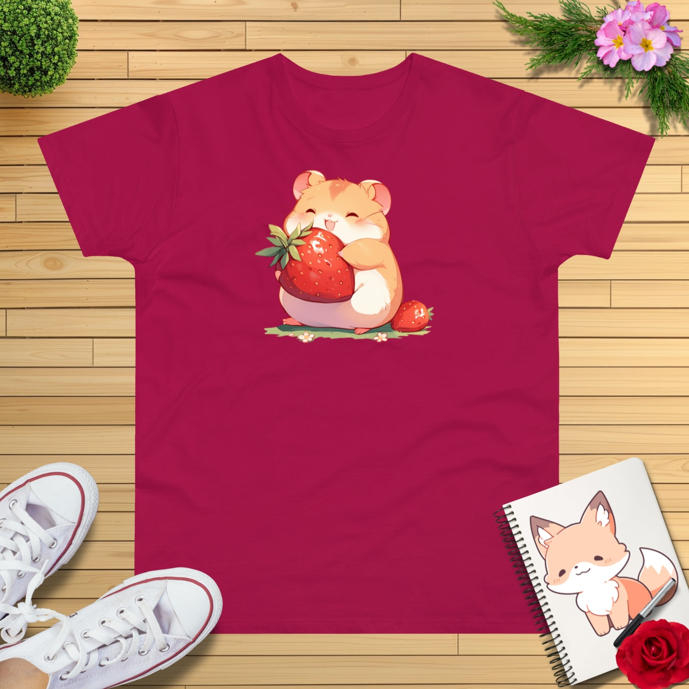 Happy Erdbeeren Hamster T-Shirt