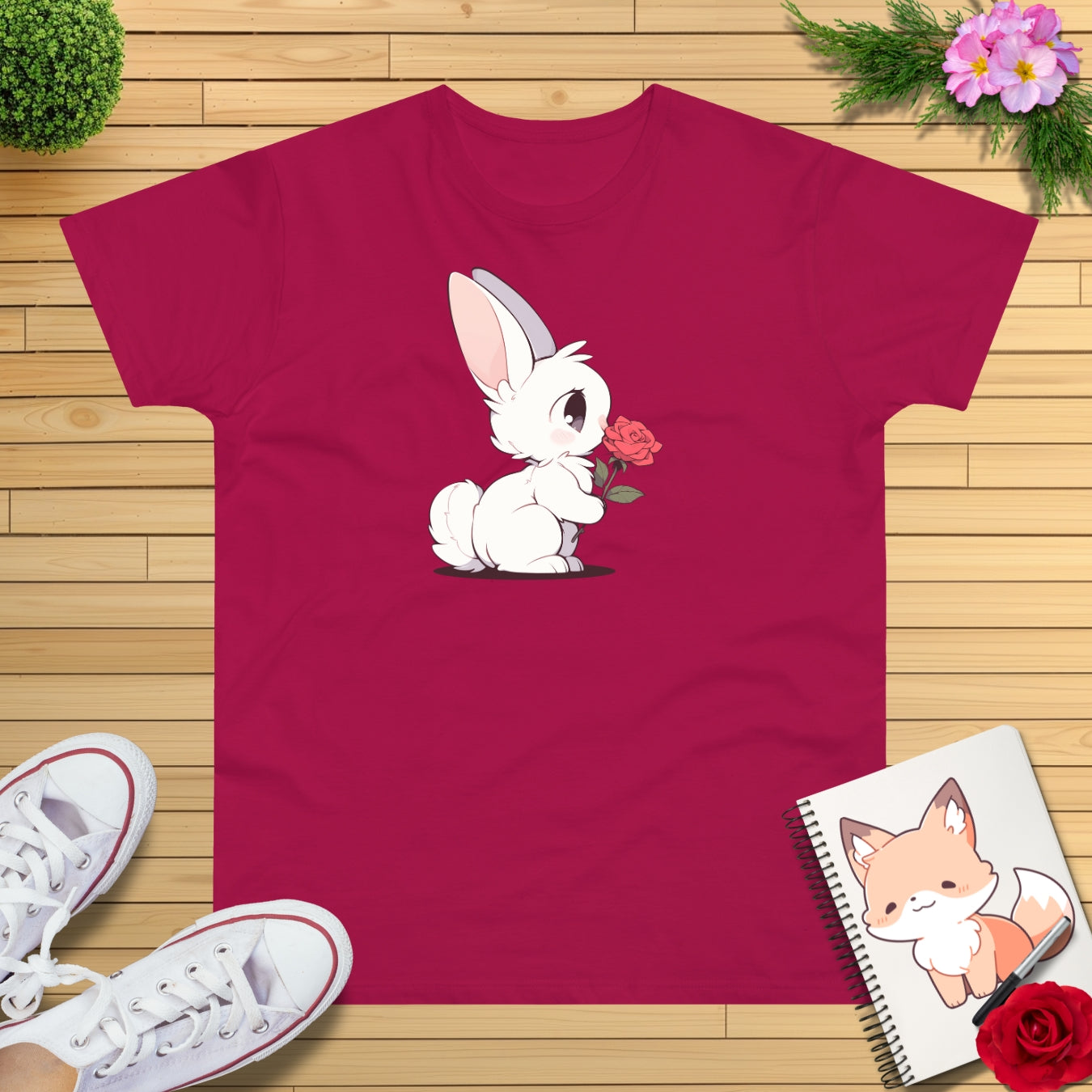 Häschen mit Rose T-Shirt
