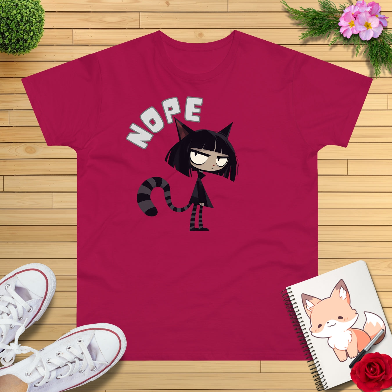 Manga Cat-Teen Nope T-Shirt