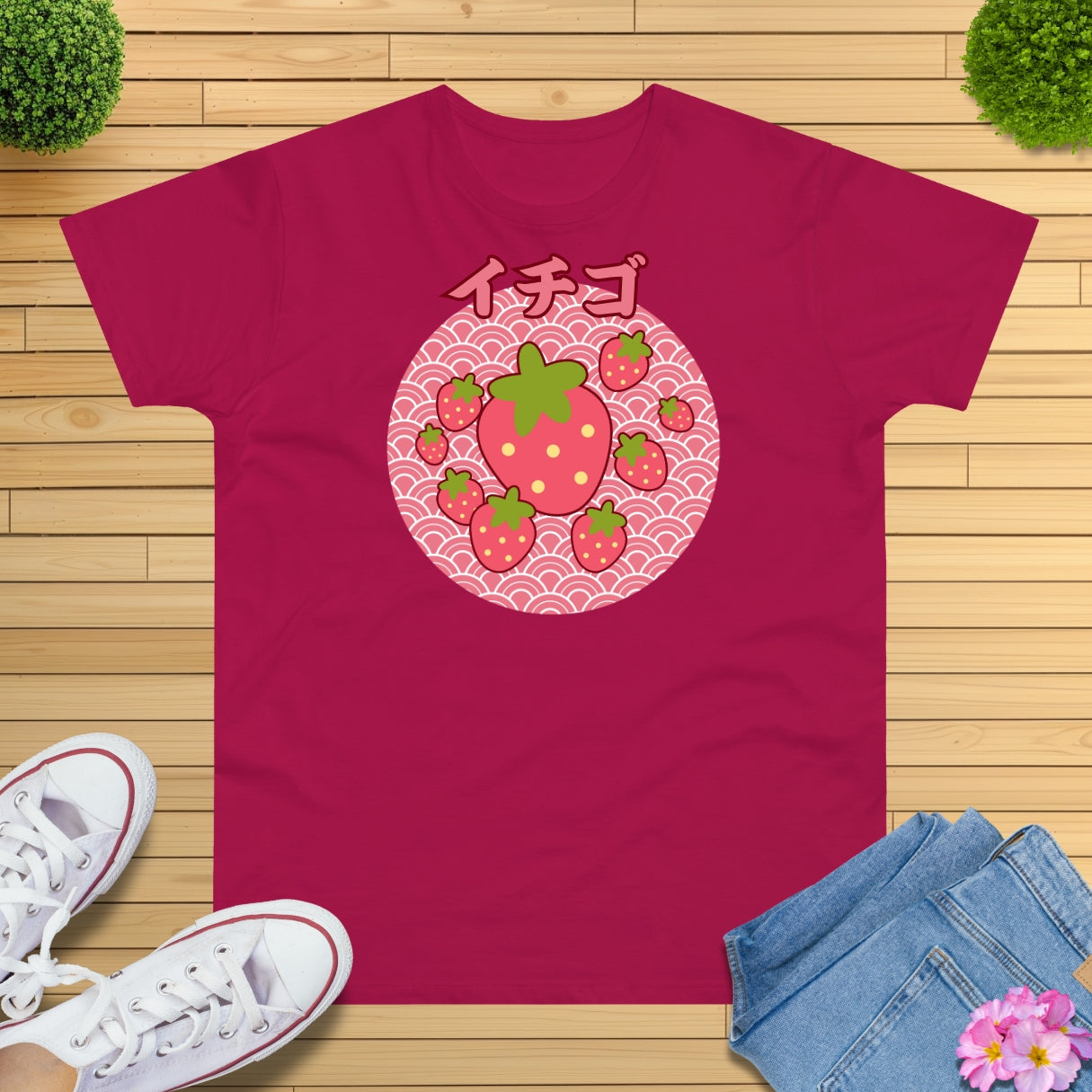 Pastell Erdbeeren T-Shirt