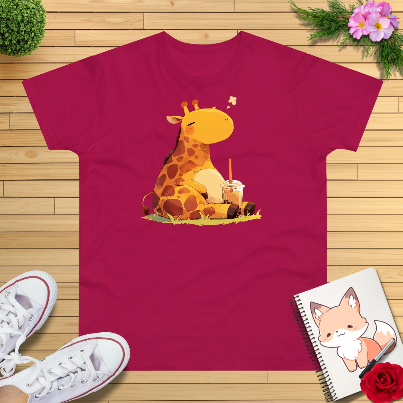 Pummelige Bubbletea Giraffe T-Shirt
