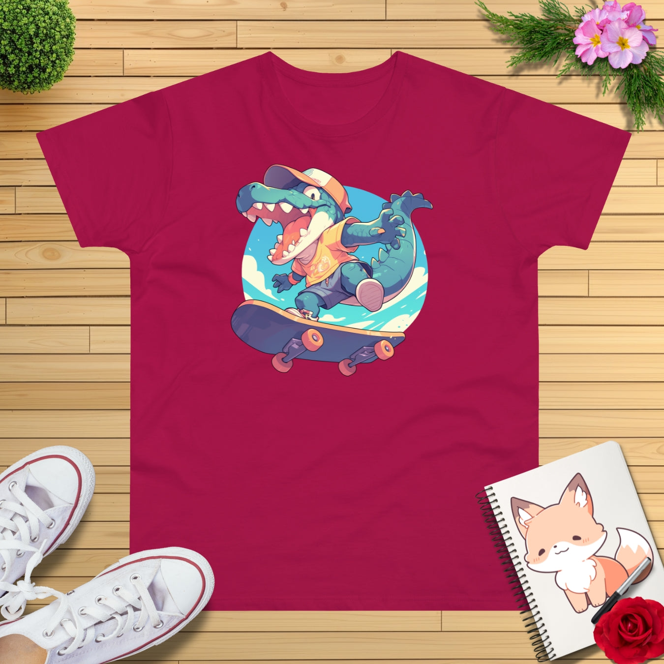 Skateboard Krokodil jump T-Shirt