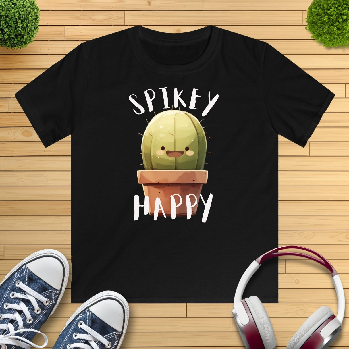 Spikey Happy Kaktus Kinder T-Shirt