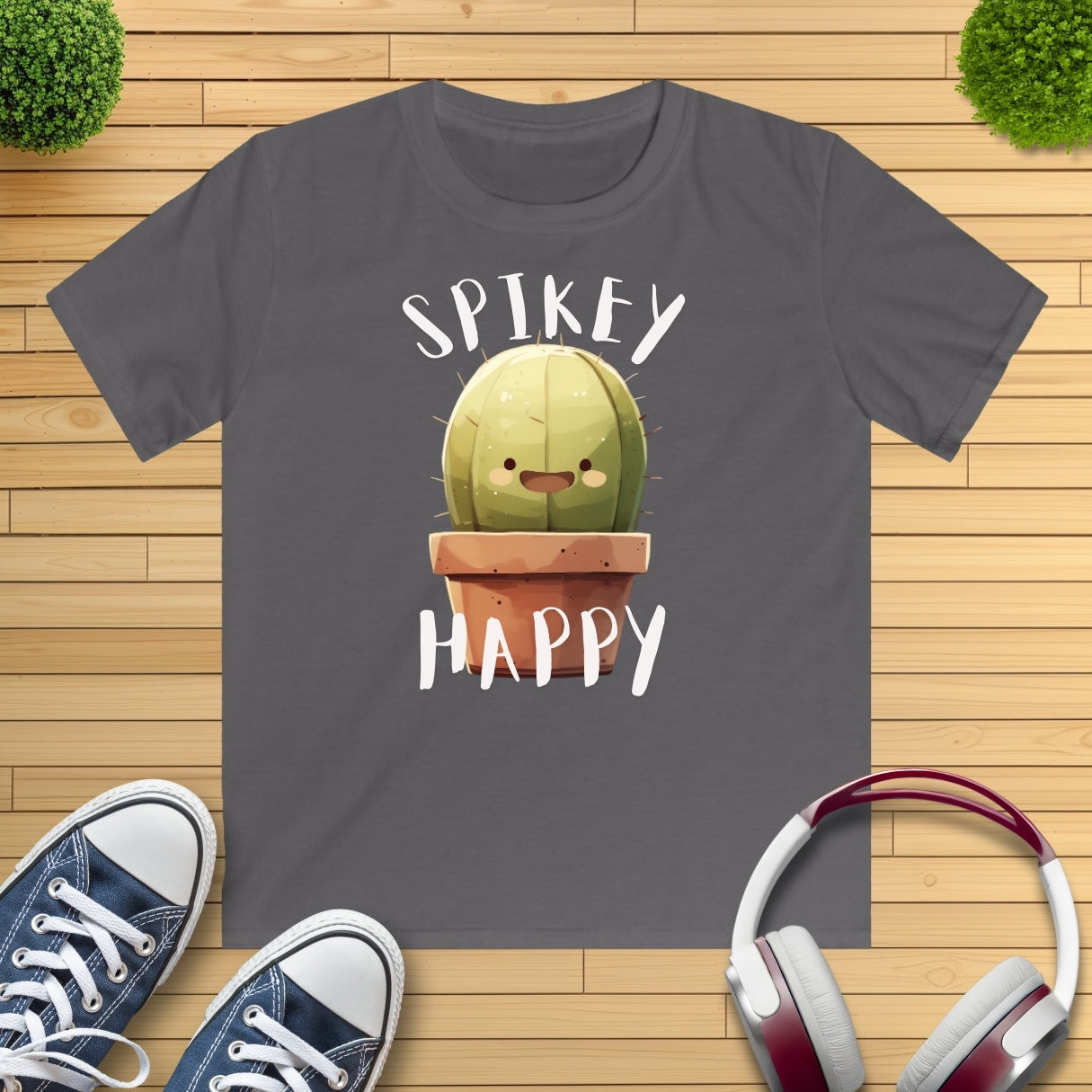 Spikey Happy Kaktus Kinder T-Shirt