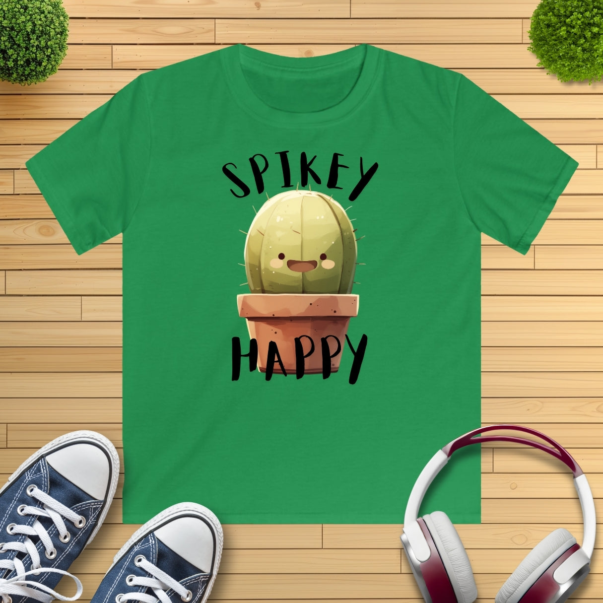 Spikey Happy Kaktus Kinder T-Shirt