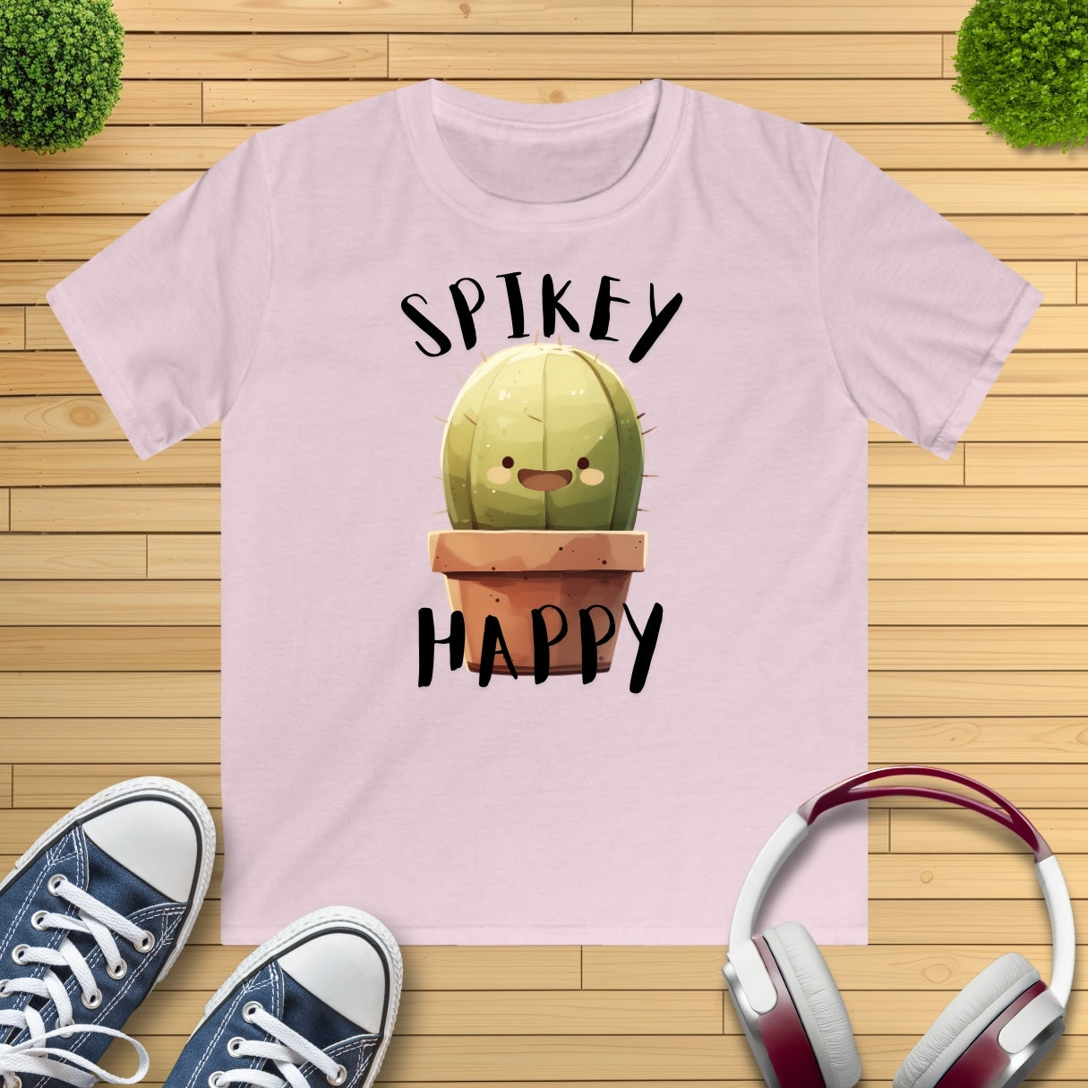 Spikey Happy Kaktus Kinder T-Shirt