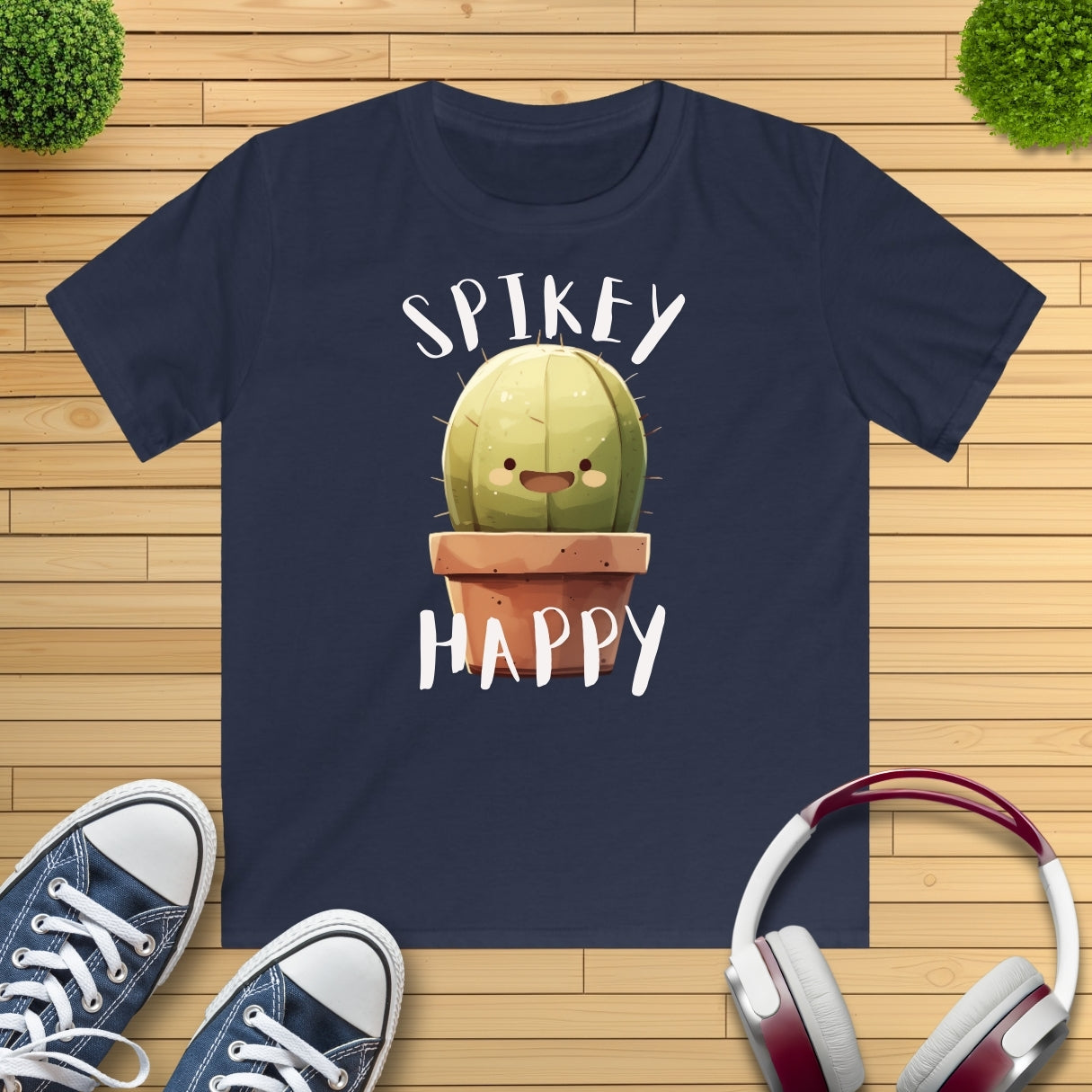 Spikey Happy Kaktus Kinder T-Shirt