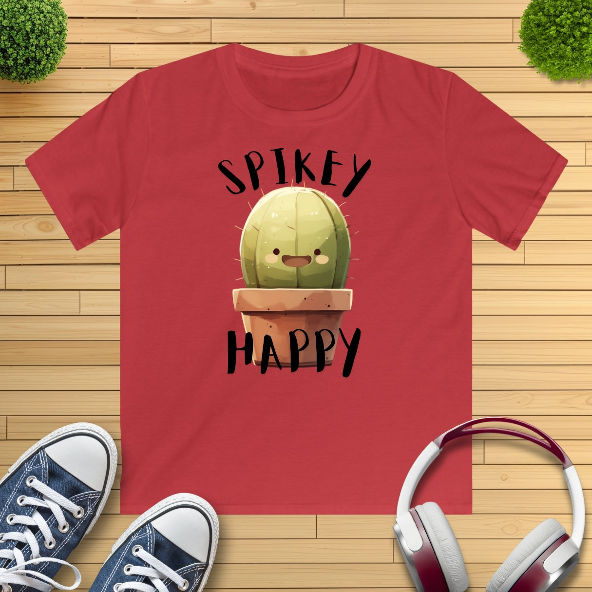 Spikey Happy Kaktus Kinder T-Shirt