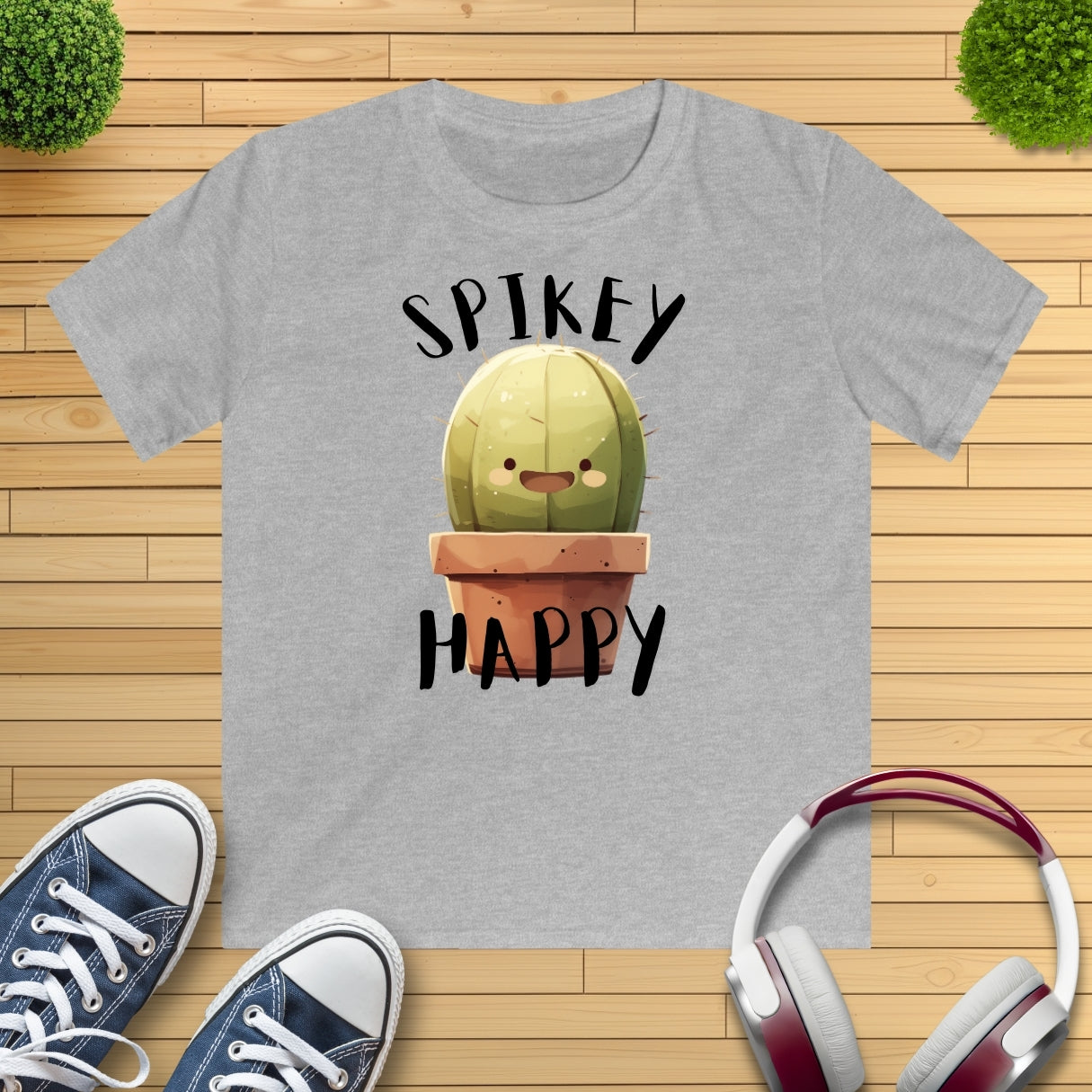 Spikey Happy Kaktus Kinder T-Shirt