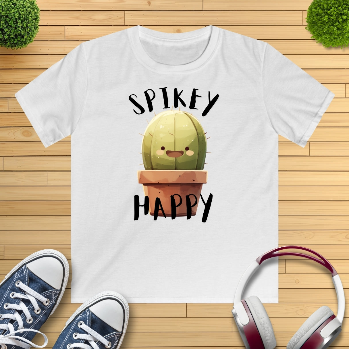 Spikey Happy Kaktus Kinder T-Shirt