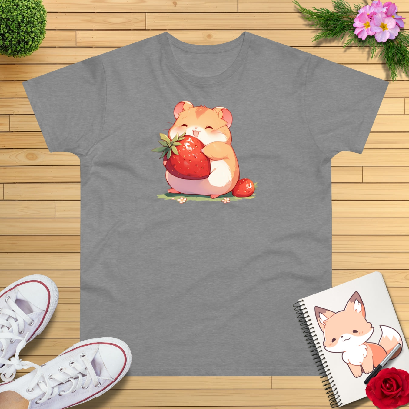 Happy Erdbeeren Hamster T-Shirt