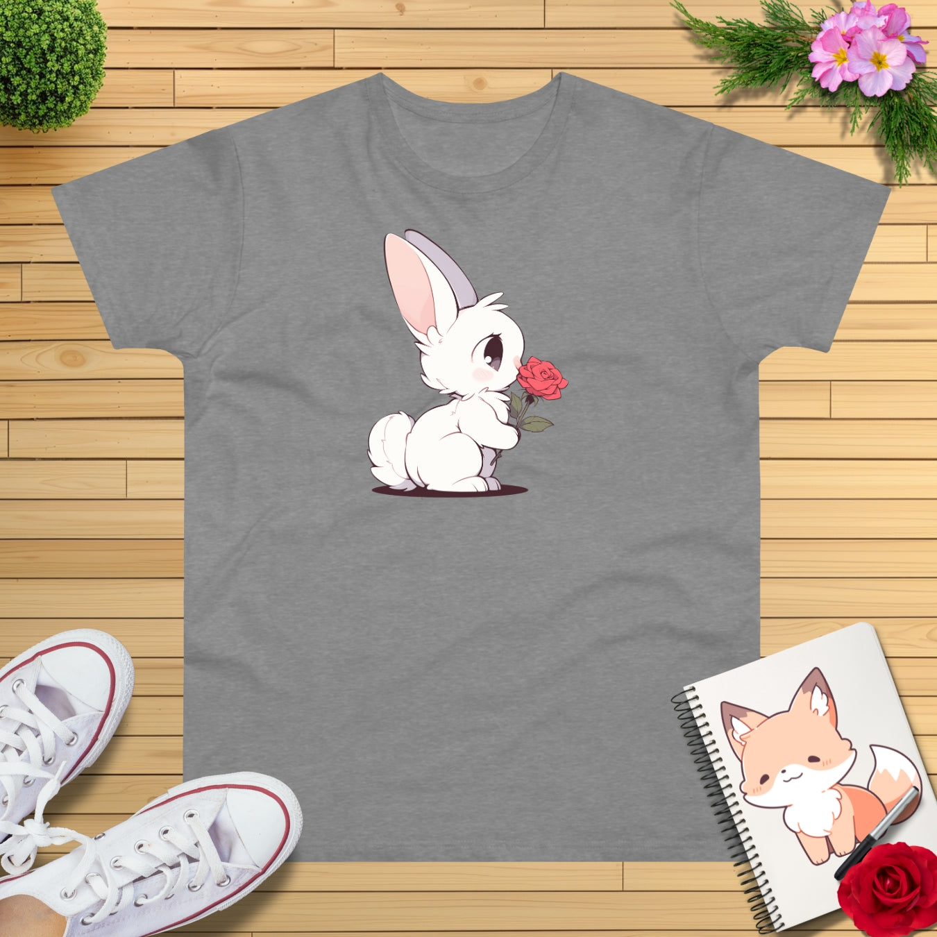 Häschen mit Rose T-Shirt