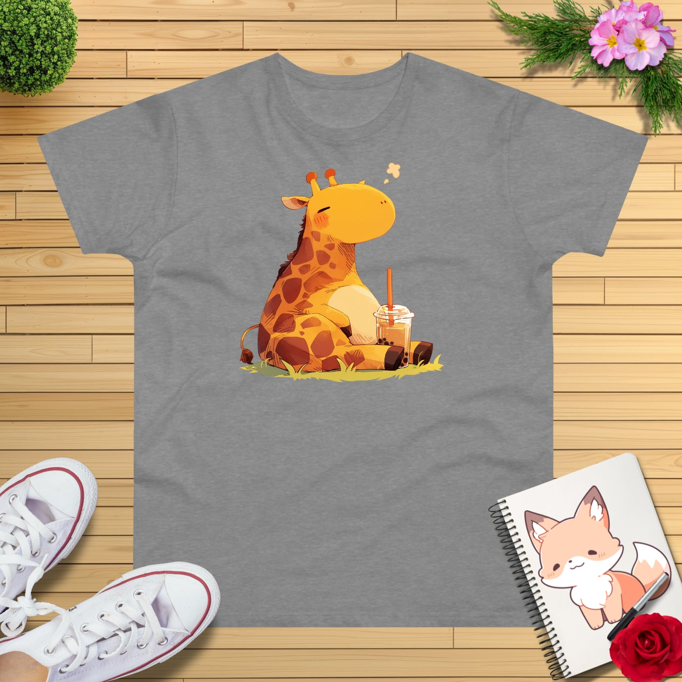 Pummelige Bubbletea Giraffe T-Shirt