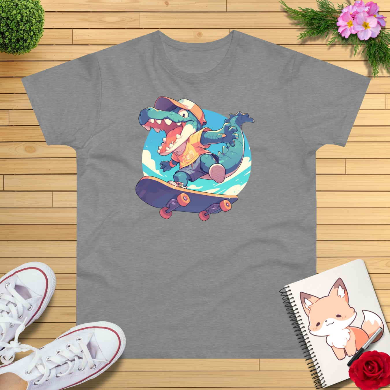 Skateboard Krokodil jump T-Shirt