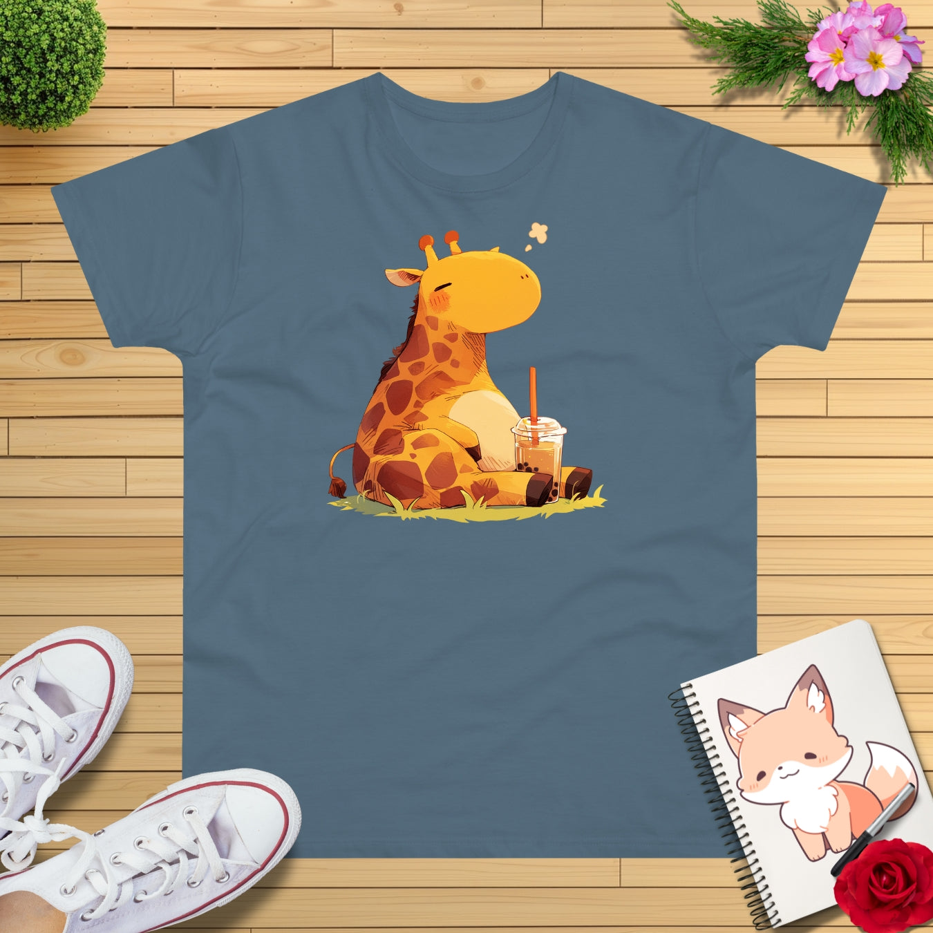 Pummelige Bubbletea Giraffe T-Shirt