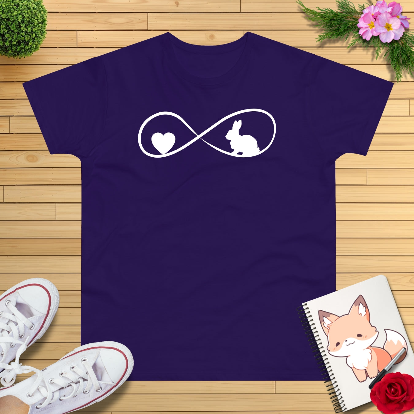 Unendlichkeit Herz & Hase T-Shirt