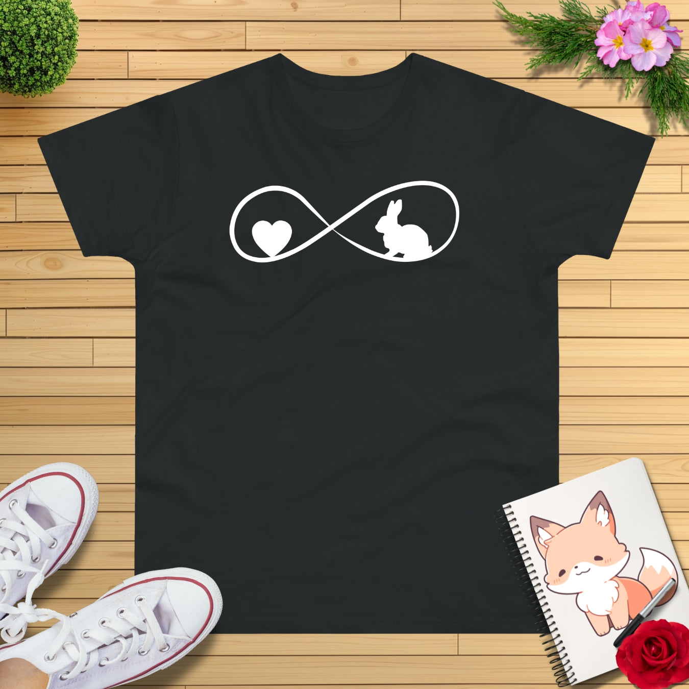 Unendlichkeit Herz & Hase T-Shirt