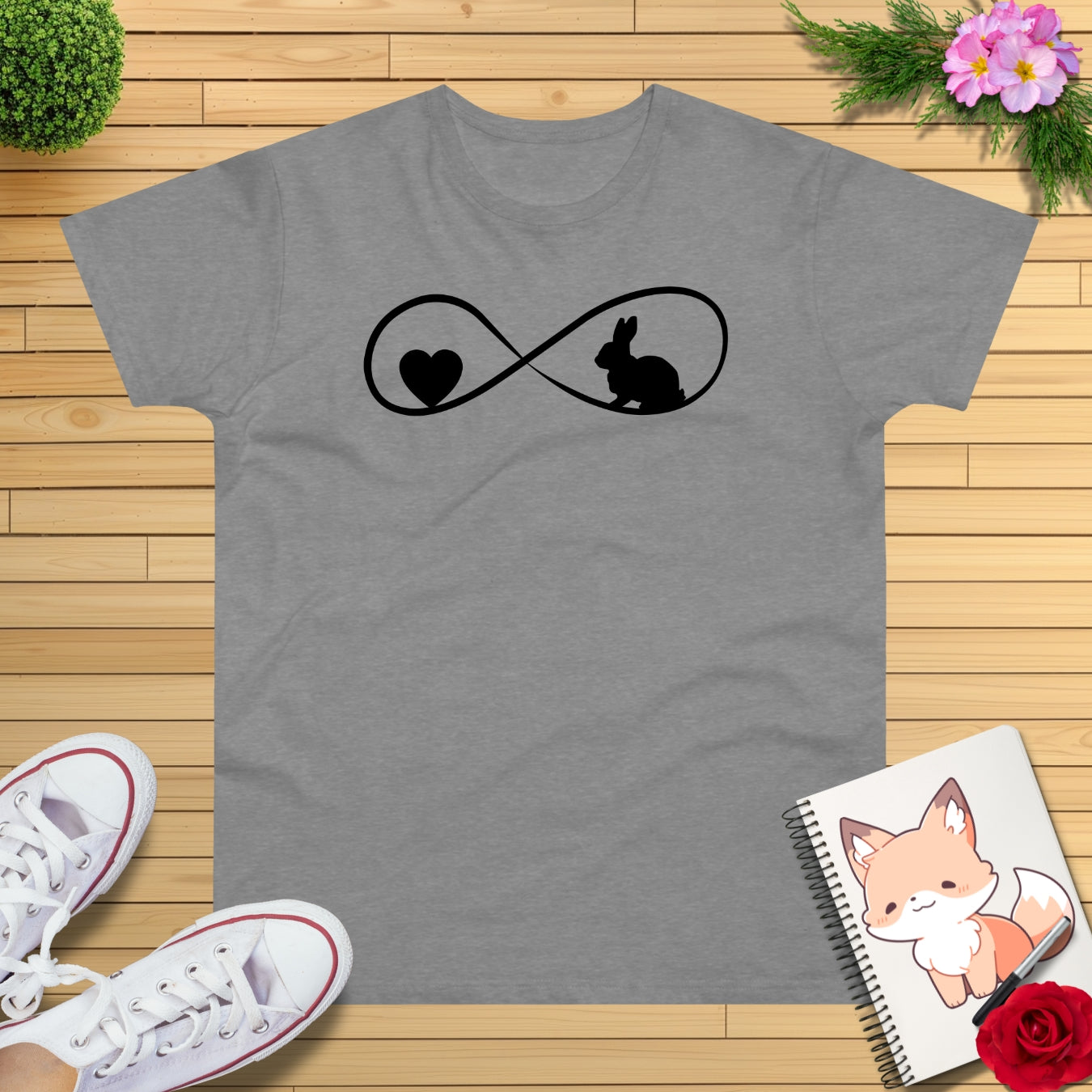 Unendlichkeit Herz & Hase T-Shirt