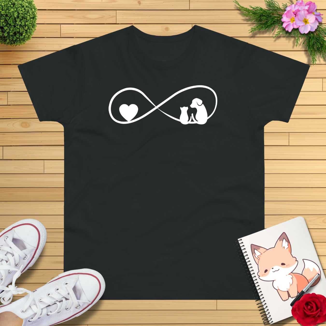 Unendlichkeit Herz Hund & Katze T-Shirt