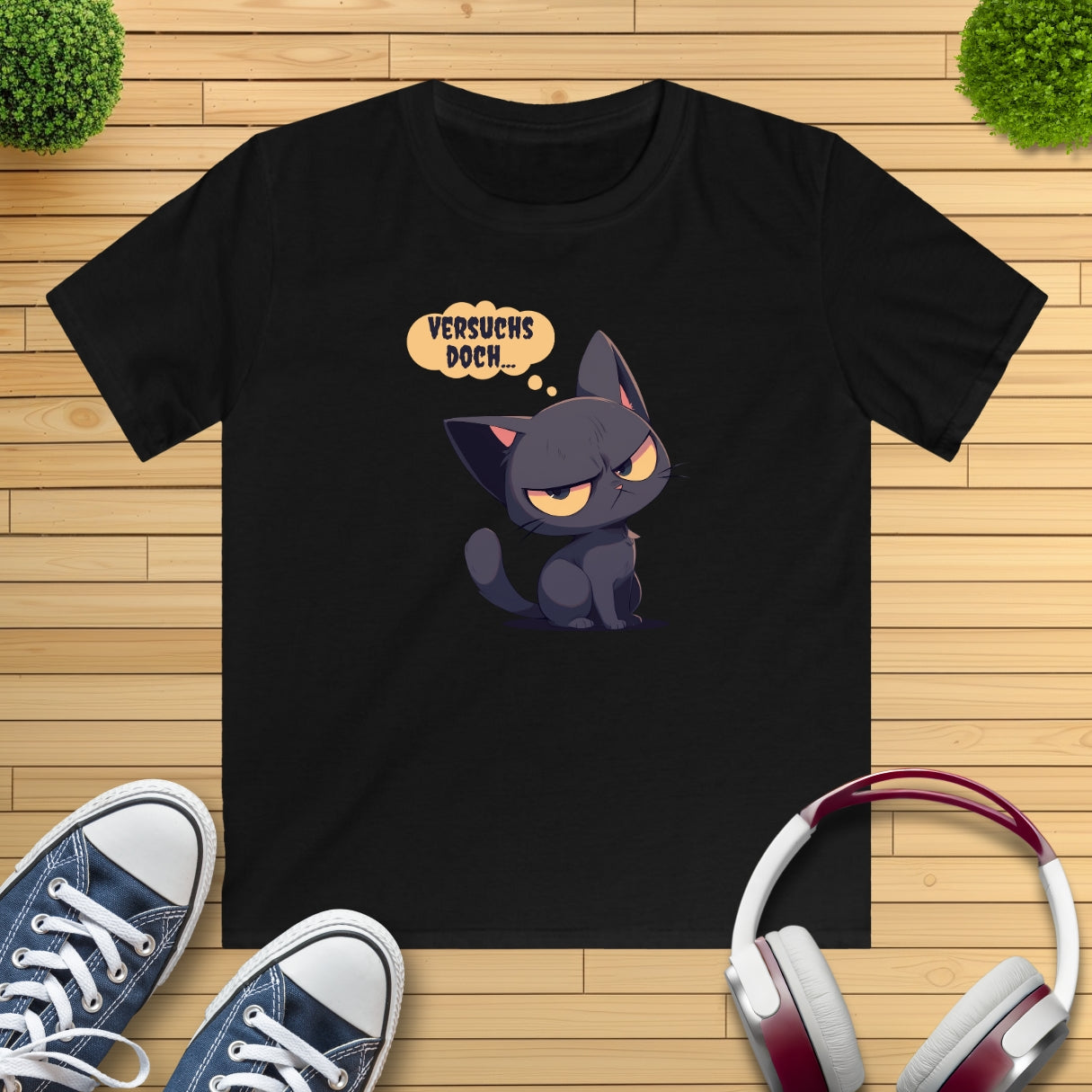 "versuchs doch" Katze Kinder T-Shirt