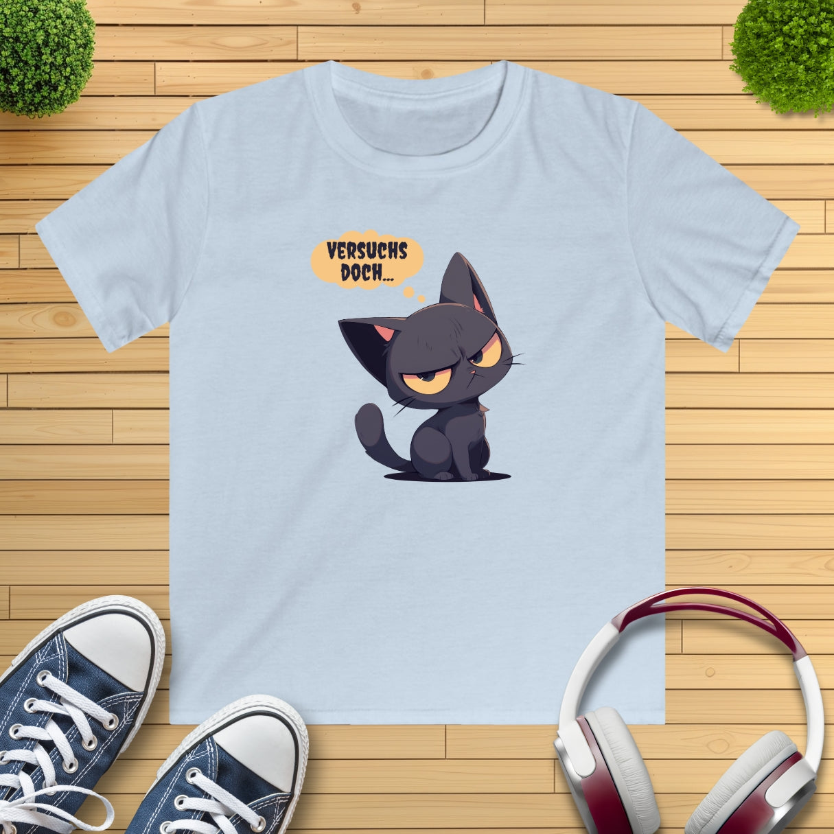"versuchs doch" Katze Kinder T-Shirt
