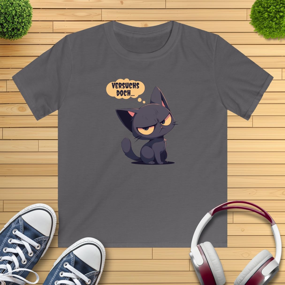 "versuchs doch" Katze Kinder T-Shirt