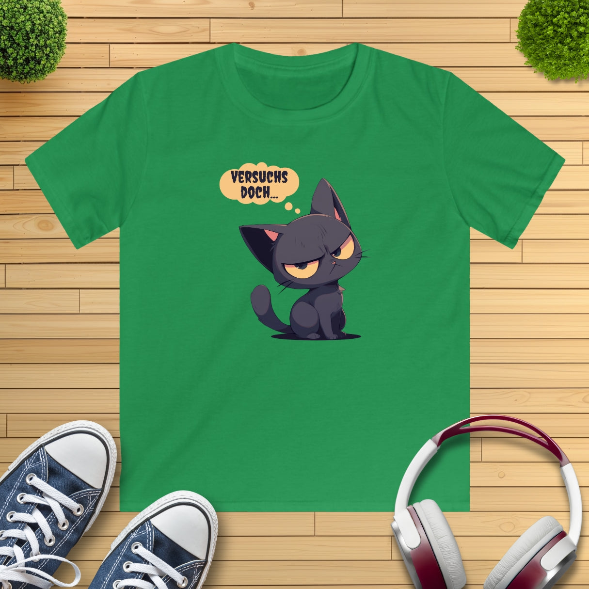 "versuchs doch" Katze Kinder T-Shirt