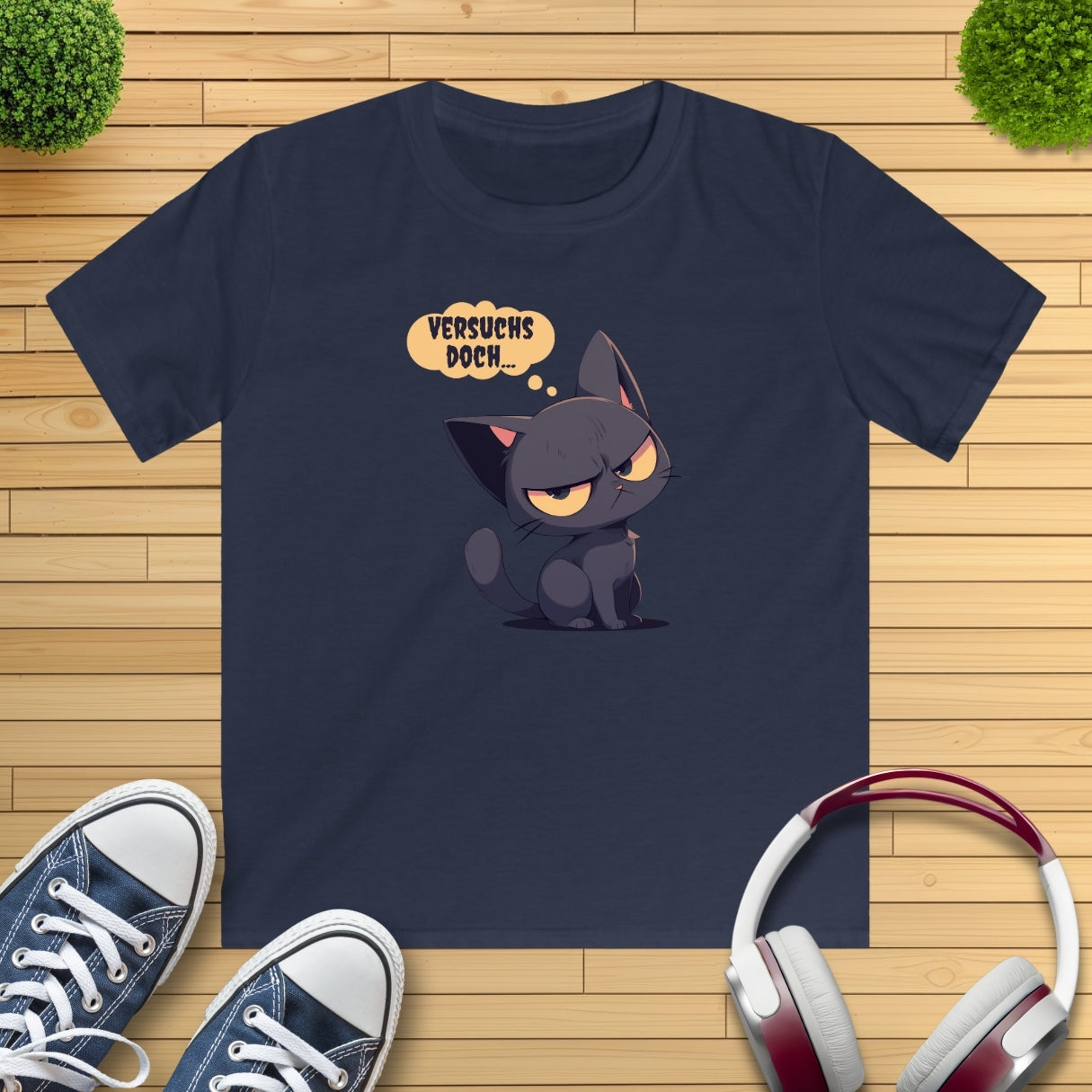 "versuchs doch" Katze Kinder T-Shirt