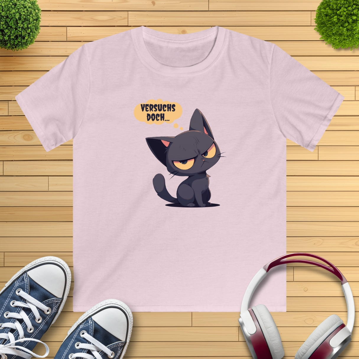 "versuchs doch" Katze Kinder T-Shirt