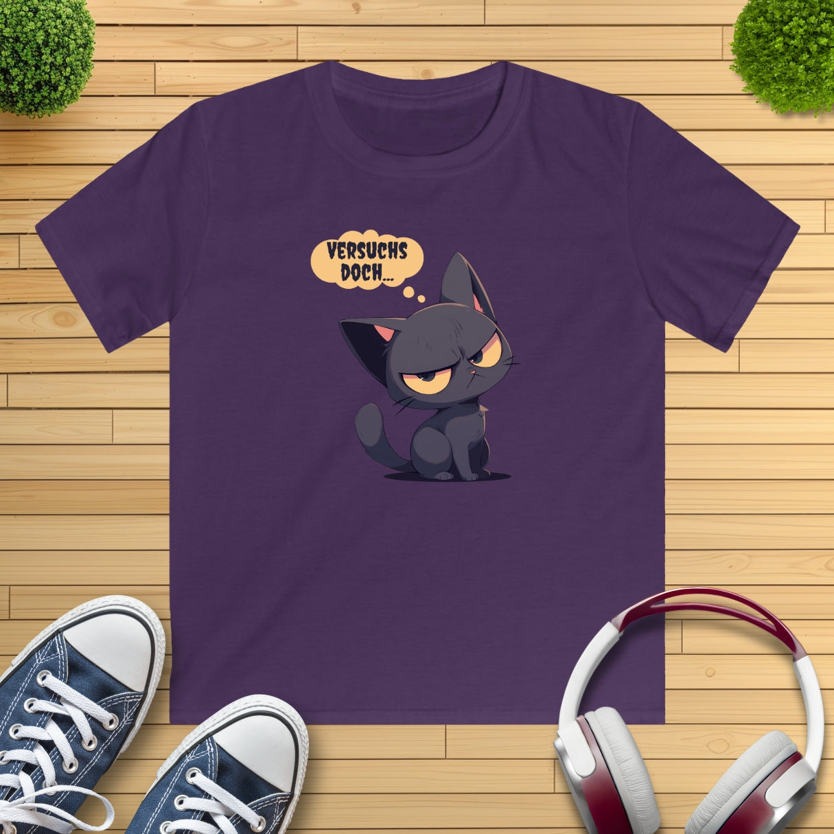 "versuchs doch" Katze Kinder T-Shirt