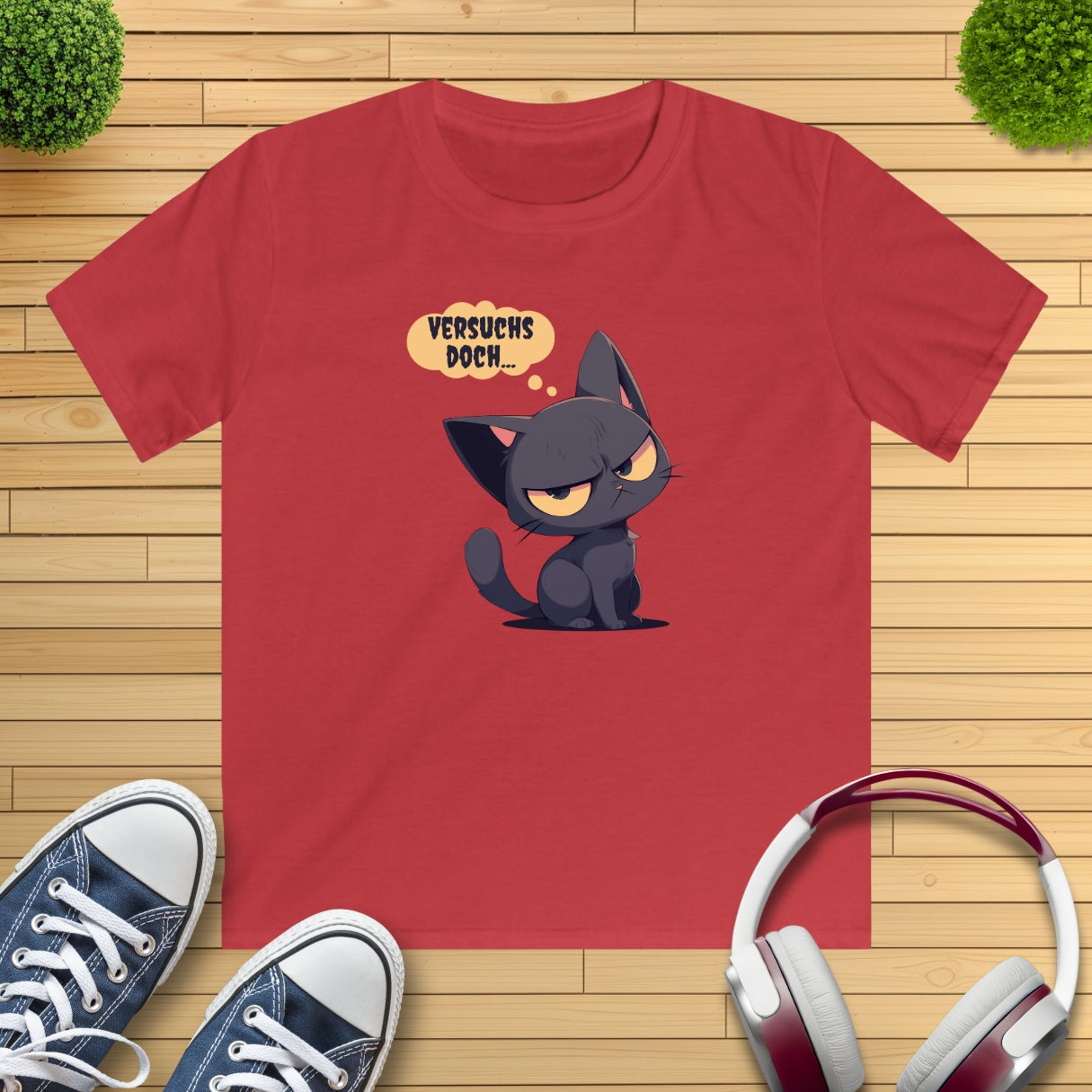"versuchs doch" Katze Kinder T-Shirt