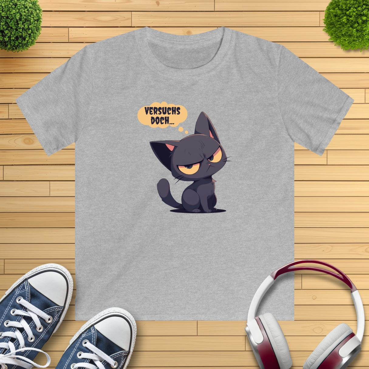 "versuchs doch" Katze Kinder T-Shirt